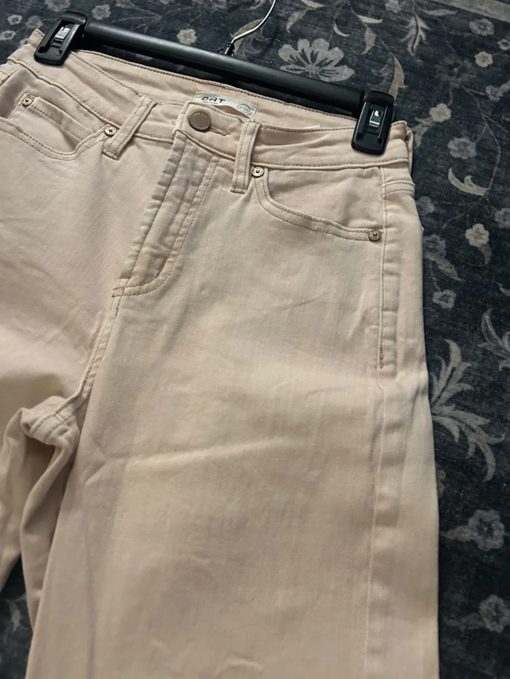 Oat New York Pale Pink/Orange Beige Wide-Leg Jeans - Picture 3 of 5